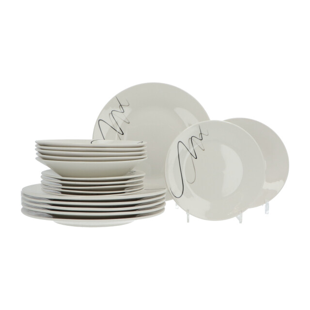 Luzzo ® pica 18-delige serviesset 6-persoons met sierlijke strepen 3529747 large