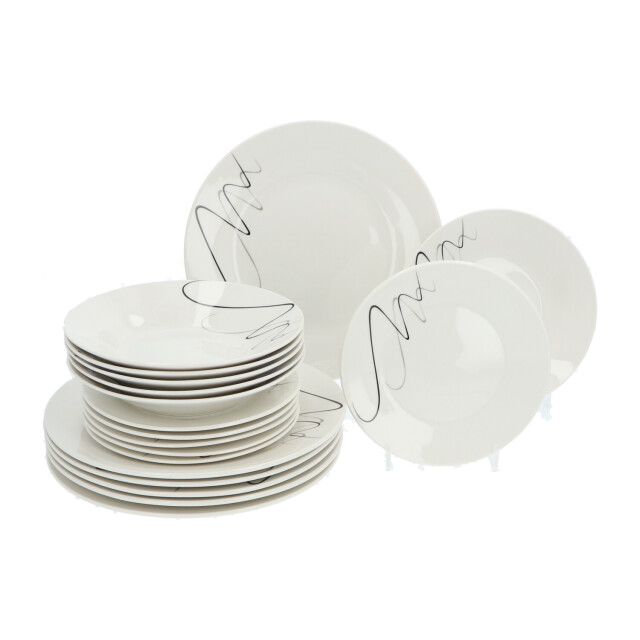 Luzzo ® pica 18-delige serviesset 6-persoons met sierlijke strepen 3529747 large