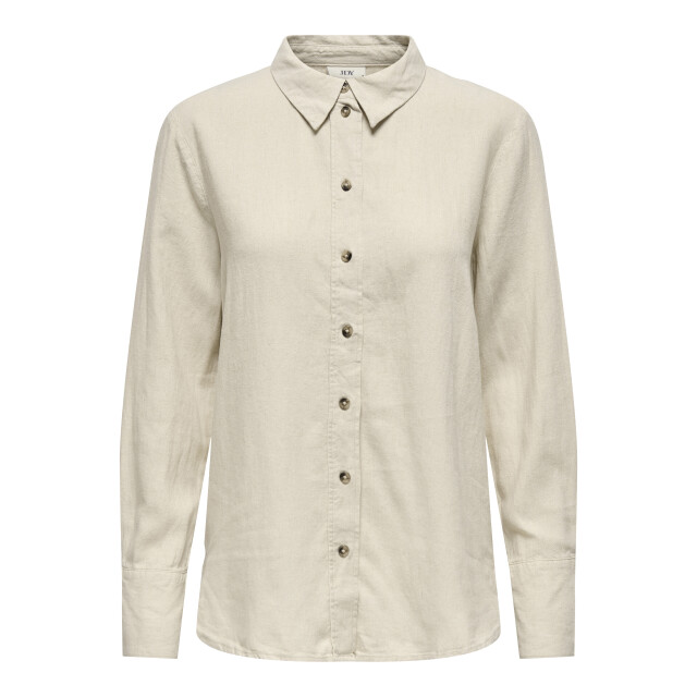 Jacqueline de Yong say l/s linen loose shirt wvn no 15318364 oatmeal 06615.941.0002 large