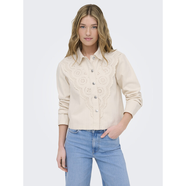 Only onlelsa crochet shirt jacket cc otw 15361137 moonbeam 06111.198.0112 large