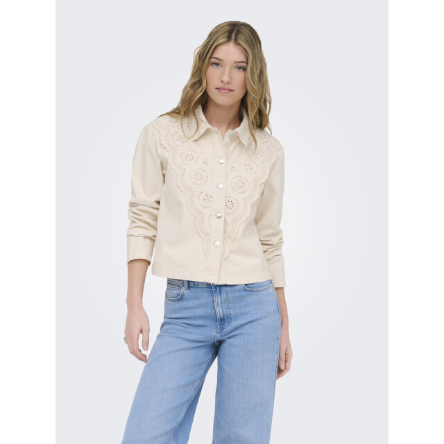 Only onlelsa crochet shirt jacket cc otw 15361137 moonbeam 06111.198.0112 large