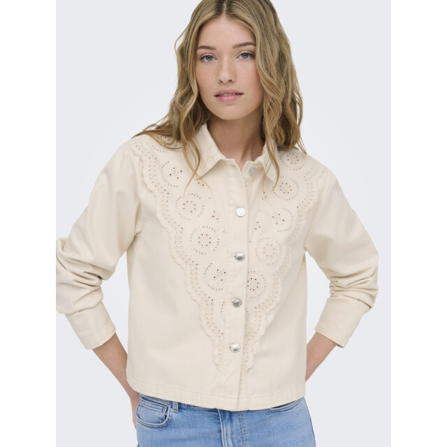 Only onlelsa crochet shirt jacket cc otw 15361137 moonbeam 06111.198.0112 large