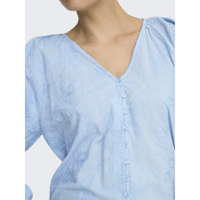 Only onlzion 3/4 v-neck emb top wvn 15364374 soft chambray 06615.240.0044 large