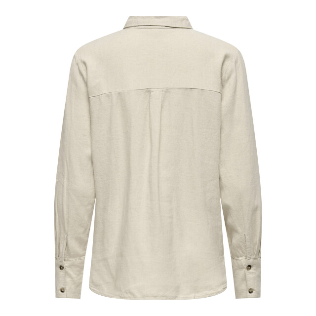 Jacqueline de Yong say l/s linen loose shirt wvn no 15318364 oatmeal 06615.941.0002 large