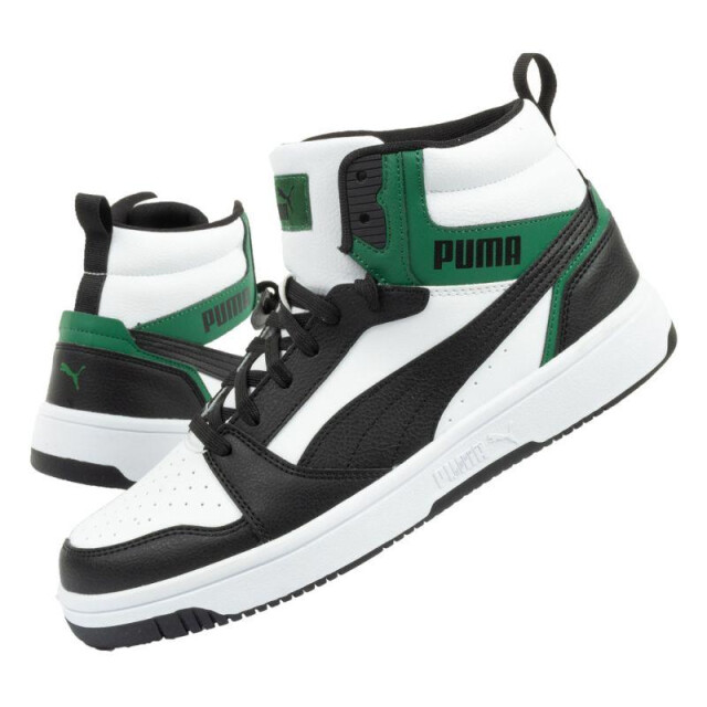 Puma Dames rebound v6 ecologisch leren enkellaarsjes UTPP6409_whiteblackgreen large