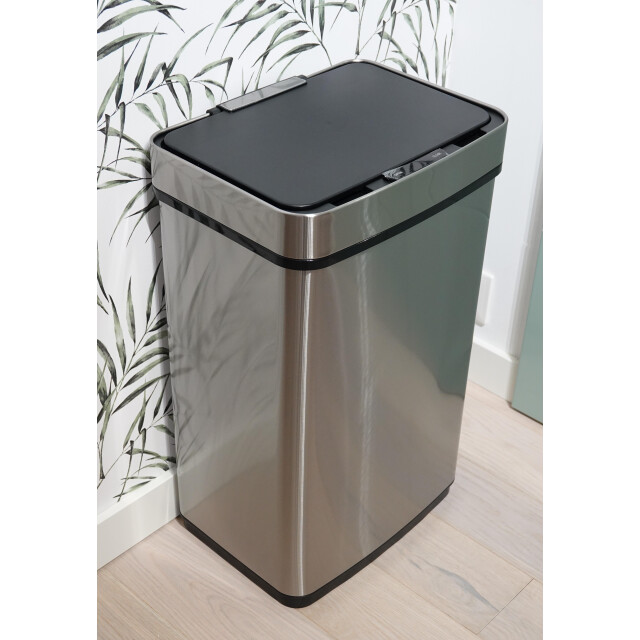4cookz ® sensor prullenbak smart inclusief 50 vuilniszakken 60l rvs 3047739 large