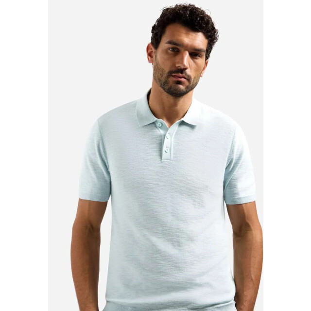 No Excess Pullover short sleeve polo slub sky 31240263SN-134 large