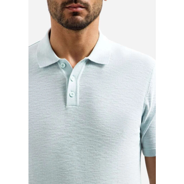 No Excess Pullover short sleeve polo slub sky 31240263SN-134 large