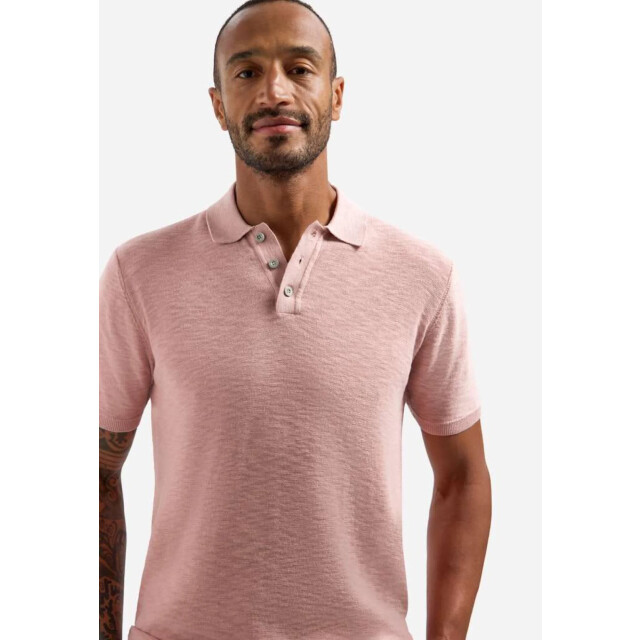 No Excess Pullover short sleeve polo slub light mauve 31240263SN-346 large