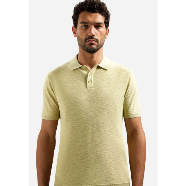 No Excess Pullover short sleeve polo slub yellow 31240263SN-070 large