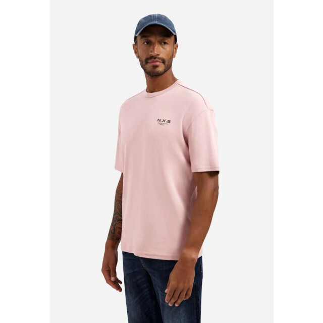 No Excess T-shirt crewneck heavy interlock ar light mauve 31340212-346 large