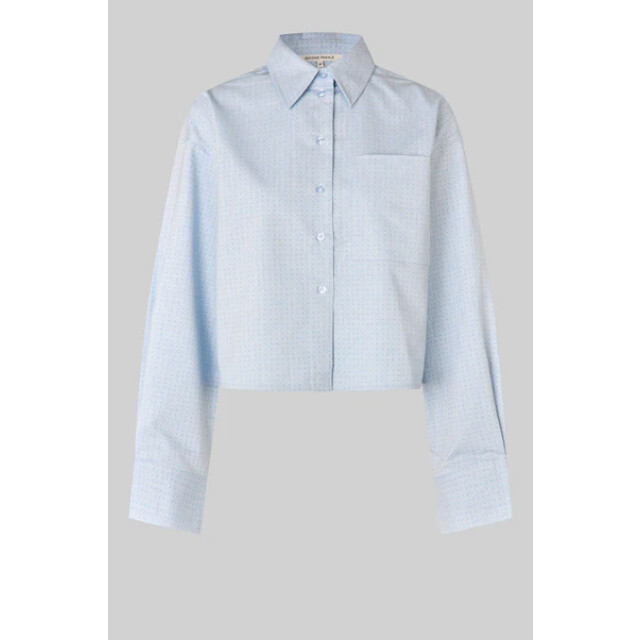 Second Female blouse lm joza cropped shirt 5996 light blue denim 06615.260.0006 large