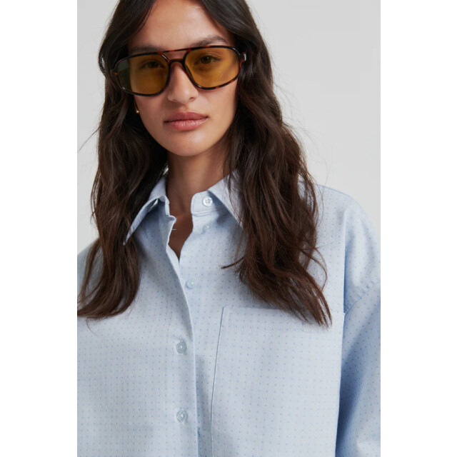 Second Female blouse lm joza cropped shirt 5996 light blue denim 06615.260.0006 large