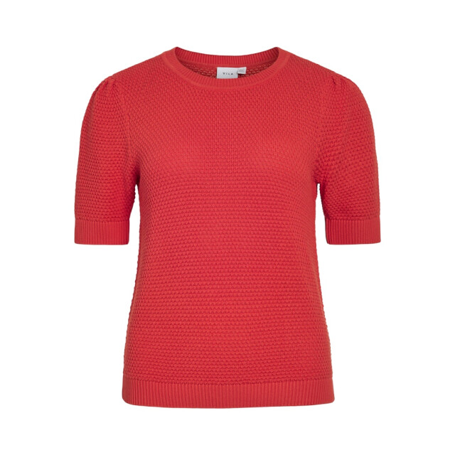 Vila vidalo o-neck s/s knit top noos 14084421 hibiscus 06613.640.0003 large