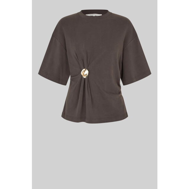 Second Female shirt km enora brooch tee 6150 chocolate tort 06011.880.0011 large
