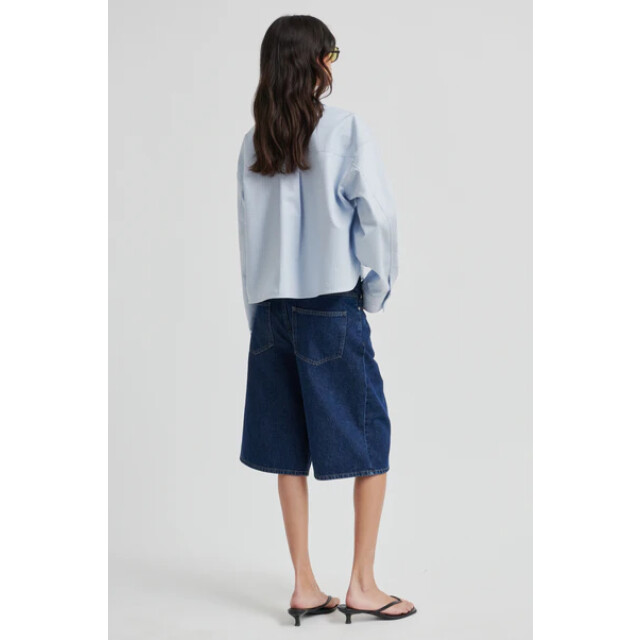 Second Female blouse lm joza cropped shirt 5996 light blue denim 06615.260.0006 large