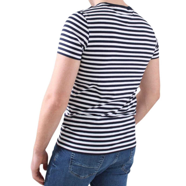 Tommy Hilfiger Heren t-shirt met streepjes UTNA1347_whiteblack large