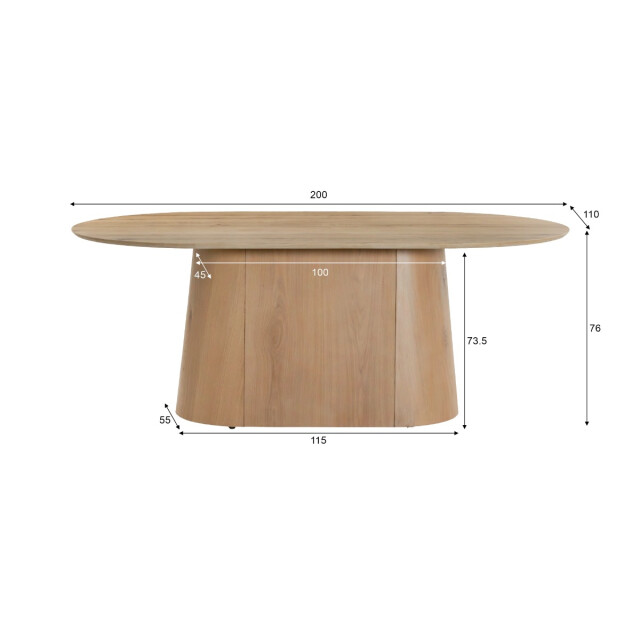 Livingfurn eetkamertafel novero 110x200x76cm 3285996 large