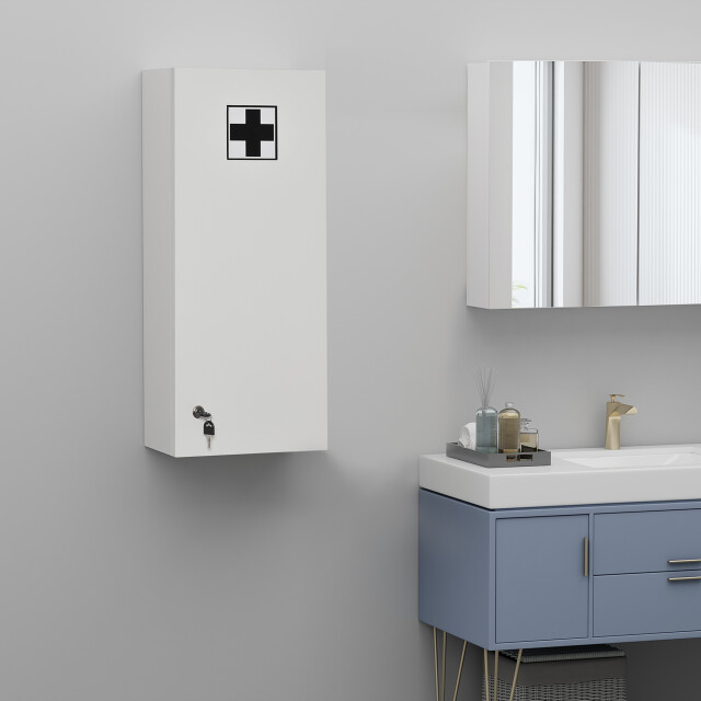 4goodz Medicijnkastje met verstelbare plank afsluitbaar 30x20x70 cm - 3533239 large