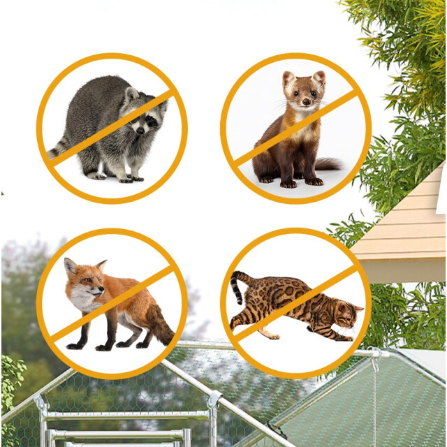 4goodz Kippenren met uv-bestendig zeil en stalen gaas voor 12-18 kippen 3533407 large