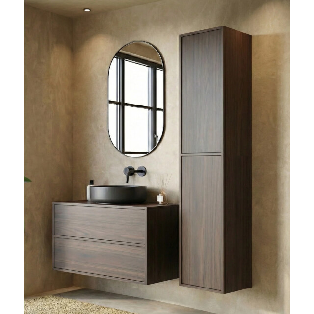 Badplaats Badkamerkast mali 38 x 33 x 160 cm bruin hangende 3533402 large