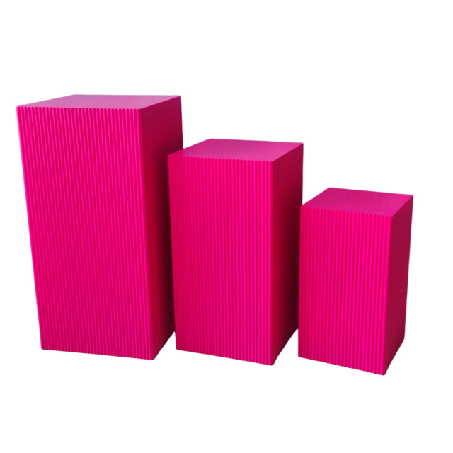 House Vitamin Set of 3 square pink mdf side tables / display pedestals – 50, 65 & 80 cm 3533313 large
