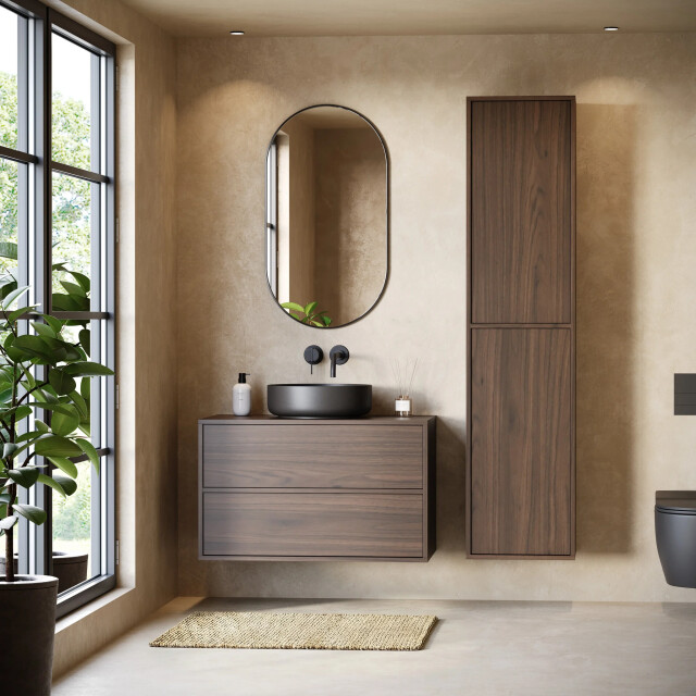 Badplaats Wastafel onderkast mali 80 cm bruin badkamerkast – hangend 3533401 large