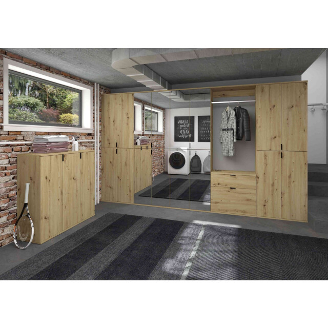 Furnilux Garderobe-element projektxschoenenkast eik ladekast + kledingroede 3256355 large