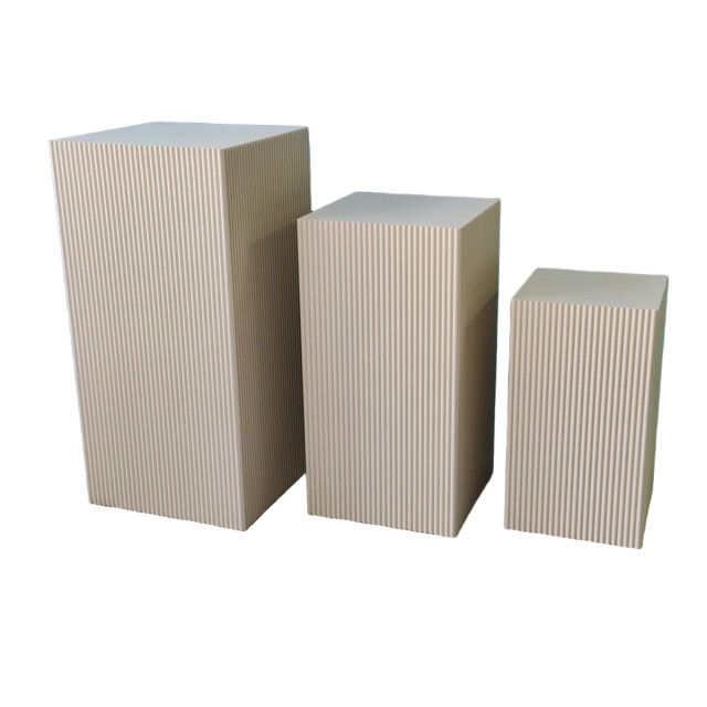 House Vitamin Set of 3 square sand mdf side tables / display pedestals – 50, 65 & 80 cm 3533314 large