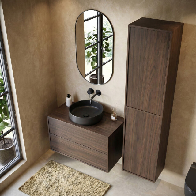 Badplaats Wastafel onderkast mali 80 cm bruin badkamerkast – hangend 3533401 large