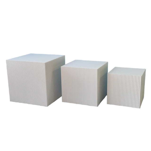 House Vitamin Set of 3 square white mdf side tables / display pedestals – 29, 34 & 40 cm 3533315 large