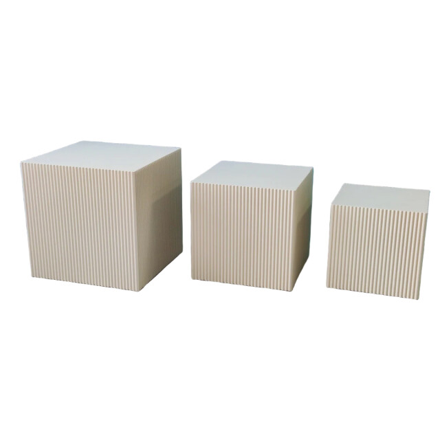 House Vitamin Set of 3 square sand mdf side tables / display pedestals – 29, 34 & 40 cm 3533318 large