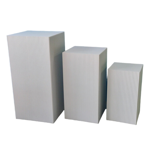 House Vitamin Set of 3 square white mdf side tables / display pedestals – 50, 65 & 80 cm 3533311 large