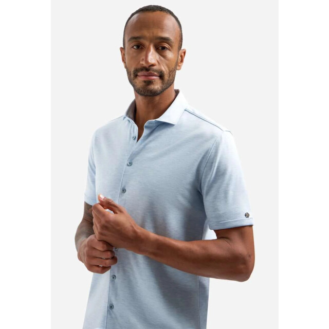 No Excess Shirt short sleeve melange jersey blue 31420281SN-030 large