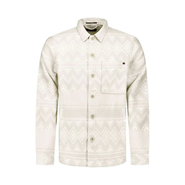 No Excess Overshirt full button jacquard taupe 31510112-044 large