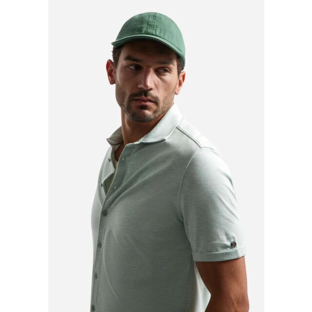 No Excess Shirt short sleeve melange jersey seagreen 31420281SN-057 large