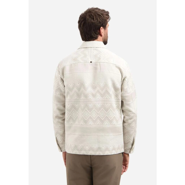 No Excess Overshirt full button jacquard taupe 31510112-044 large