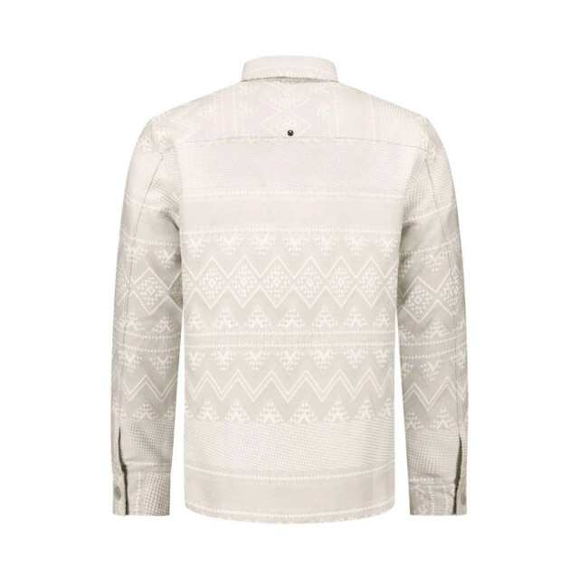 No Excess Overshirt full button jacquard taupe 31510112-044 large