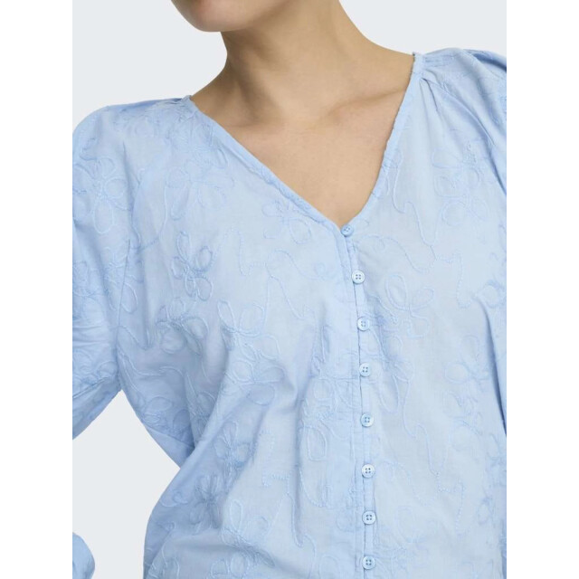 Only Onlzion 3/4 v-neck emb top wvn soft chambray 15364374-299897 large