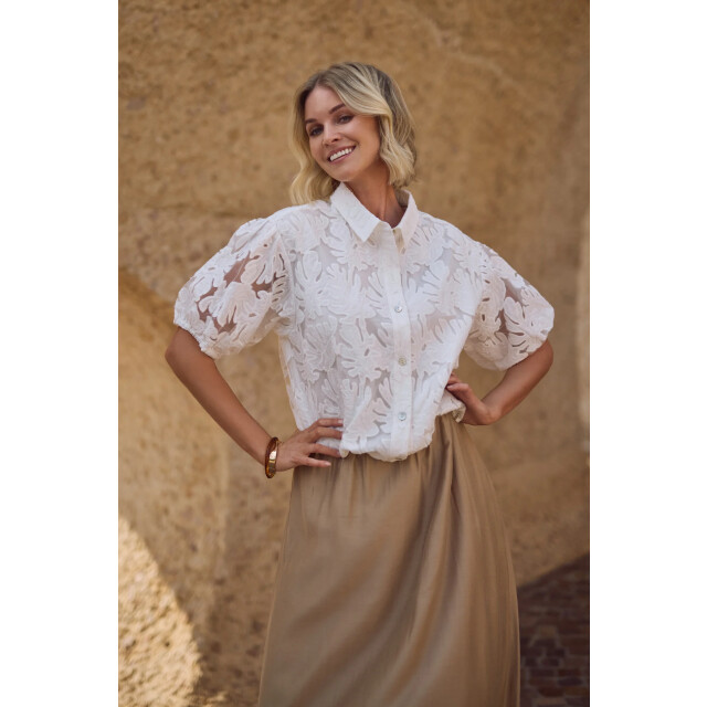 Nukus Nks02137 17 berit blouse embroidery off white NKS02137 17 large