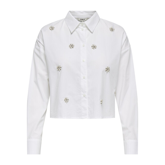 Only onlriti l/s pearl short shirt wvn 15371587 bright white 06615.100.0243 large