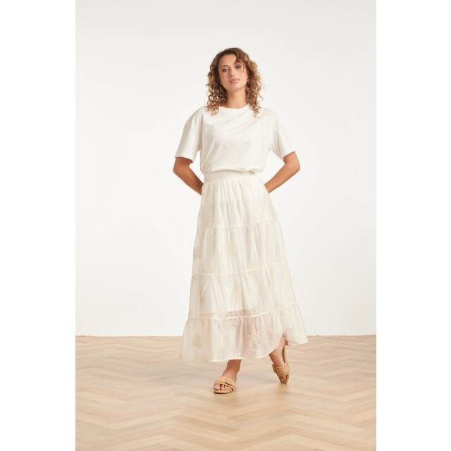 Smashed Lemon Zwierige maxi-rok met geborduurde print en stroken | 8718679007825 large