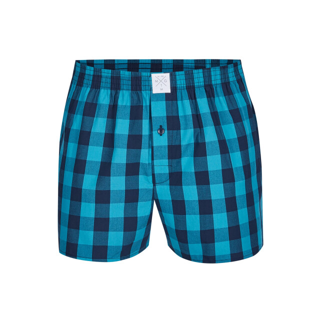 MG-1 Wijde boxershorts heren geweven katoen 5-pack blauw/zwart MG1-624-00 large