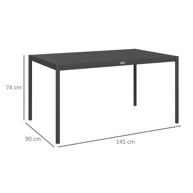 4goodz Tuintafel weerbestendig aluminium 145x90x74 cm donker 3239559 large