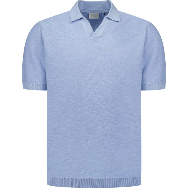 No Excess Pullover short sleeve v-polo slub blue 31240266SN-030 large