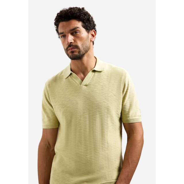 No Excess Pullover short sleeve v-polo slub yellow 31240266SN-070 large