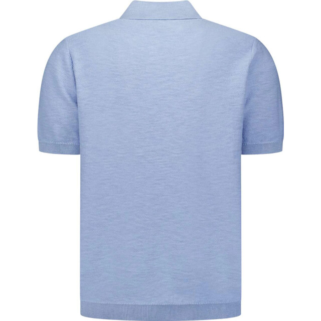 No Excess Pullover short sleeve v-polo slub blue 31240266SN-030 large