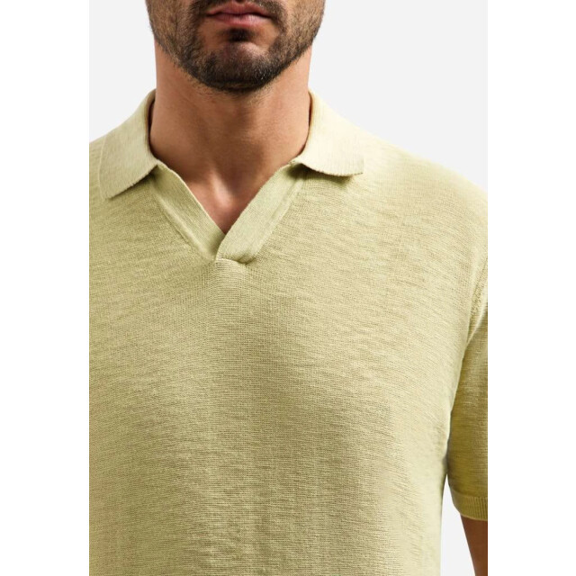 No Excess Pullover short sleeve v-polo slub yellow 31240266SN-070 large