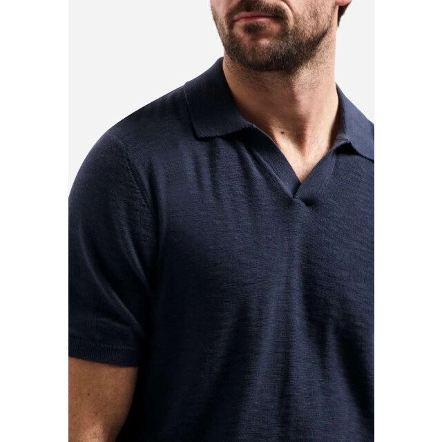 No Excess Pullover short sleeve v-polo slub night 31240266SN-078 large