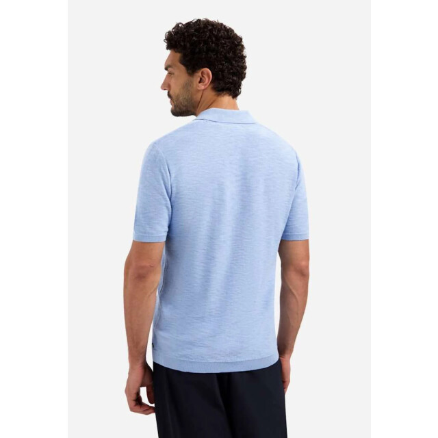No Excess Pullover short sleeve v-polo slub blue 31240266SN-030 large